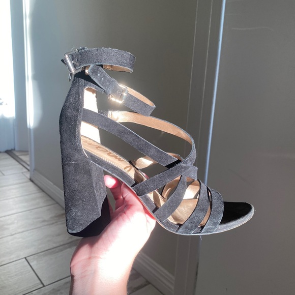 Black suede Sam Edelman heels - Picture 3 of 8